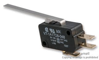 V7-1A17D8-048 - HONEYWELL - V7-1A17D8-048 - MICROSWITCH, LEVER, SPDT, 250VAC, 5A