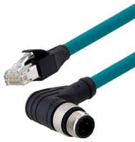 TRG508-T4T-1M - L-COM - TRG508-T4T-1M - SENSOR CORD, 4P M12-RJ45 PLUG, 1M