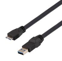 CAU3HFAMB-BLK-05M - L-COM - CAU3HFAMB-BLK-05M - USB CABLE, 3.0 A PLUG-MICRO B PLUG, 0.5M