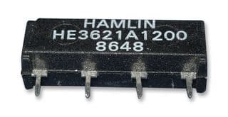 HE3621A1200 - LITTELFUSE - HE3621A1200 - RELAY, REED, SPST-NO, 200V, 0.5A, THT