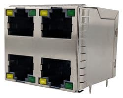 RJE4W4887441. - AMPHENOL COMMUNICATIONS SOLUTIONS - RJE4W4887441. - RJ45 CONNECTOR, JACK, 8P8C, 4 PORT, TH